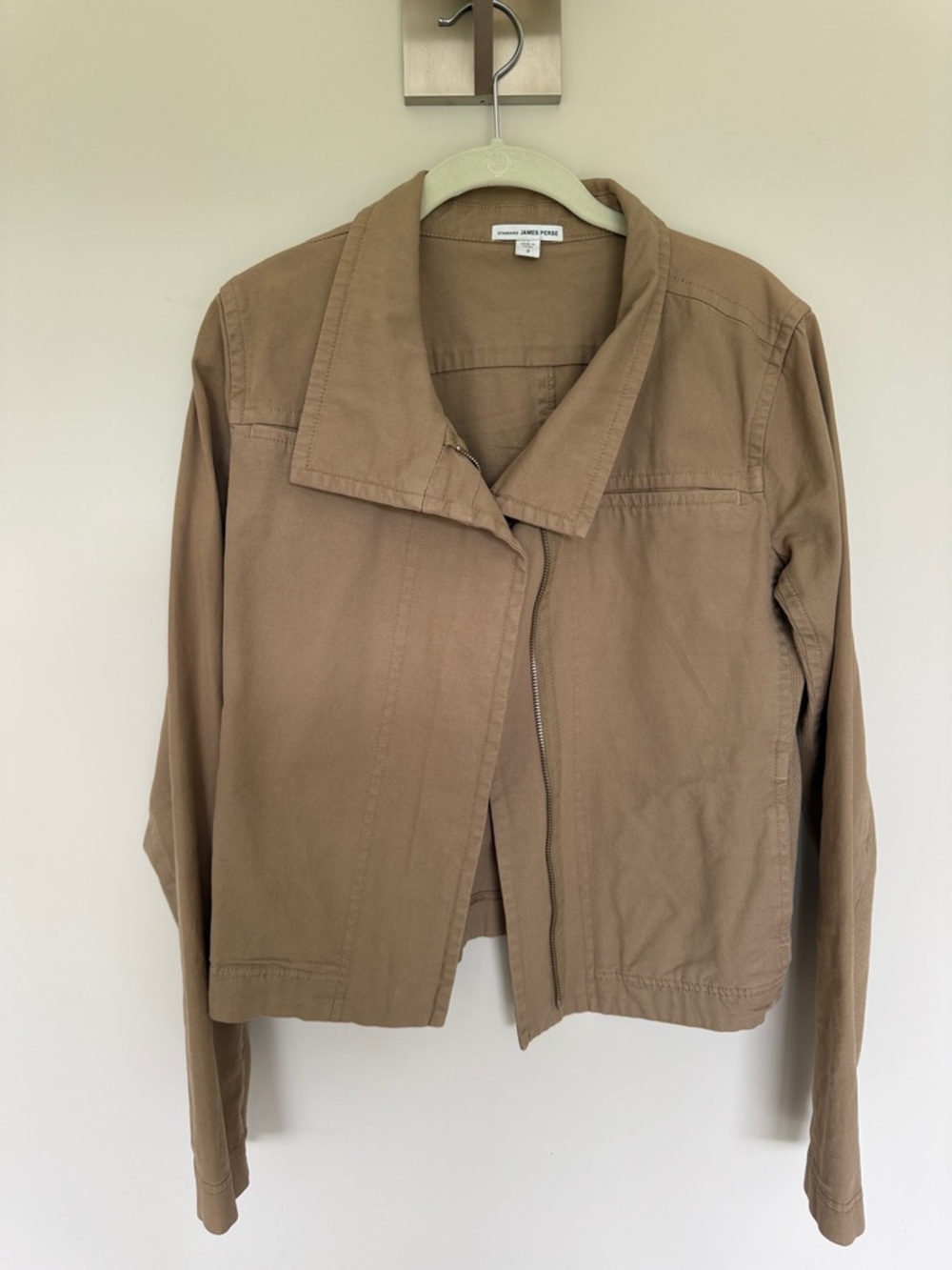 James Perse Tan Cropped Utility Jacket